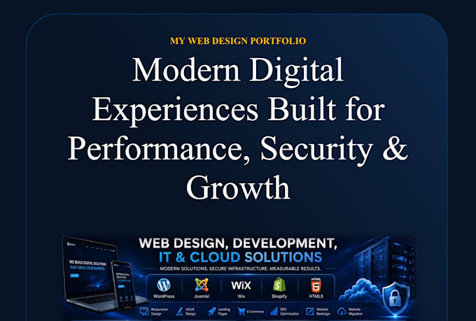 build a modern, responsive wordpress, shopify, wix or joomla website